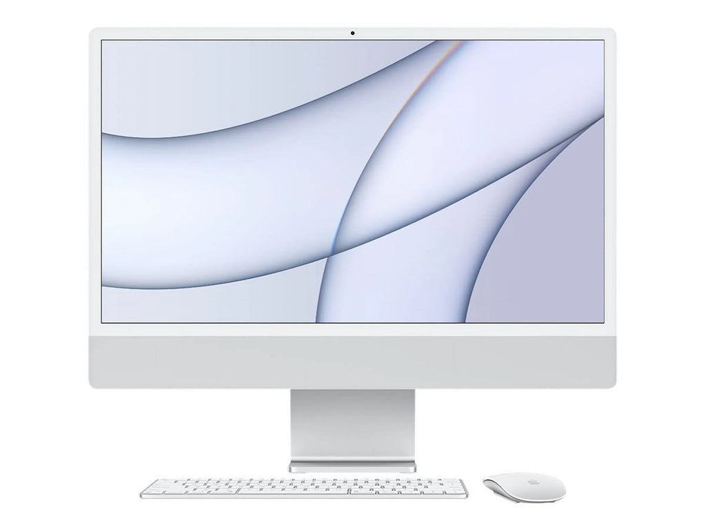 Apple iMac with 4.5K Retina display - All-in-one - M1 - RAM 8 GB - SSD 256 GB - M1 7- GPU - WLAN: Bluetooth 5.0, 802.11a/b/g/n/ac/ax - macOS Monterey 12.0 - monitor: LED 24" 4480 x 2520 (4.5K) - keyboard: US - silver