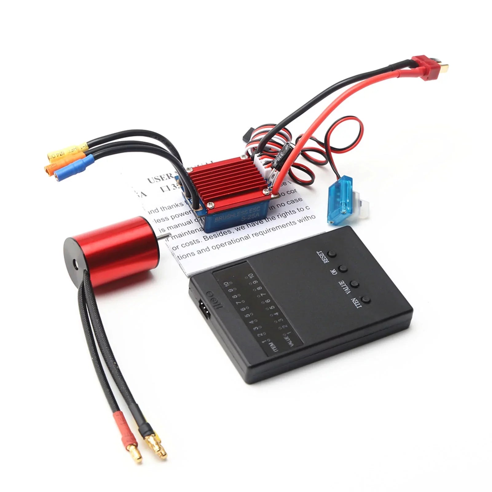 Stylish S2435 4800KV Brushless Motor 4P Sensorless 25A Brushless ESC Electric Speed Controller Programming 2.2KG Servo for 116 118 RC Car Truck