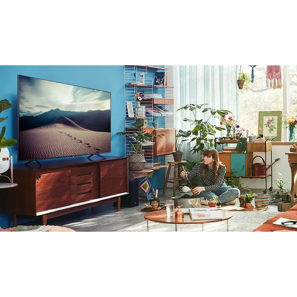 Stylish Samsung UN85TU8000 85-inch 4K Ultra HD Smart LED TV (2020 Model) Bundle with 31-in Sound bar+Wall Mount+Tech Smart USA TV Essentials 2020 & Surge Adapter (UN85TU8000FXZA 85TU8000 85" TV)