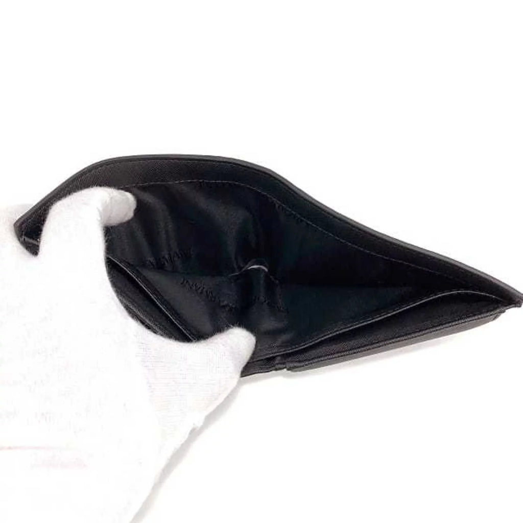 Pre-Owned Emporio Armani folio wallet black white Y4R165 leather EMPORIO ARMANI men's (Like New) - Exclusive Design
