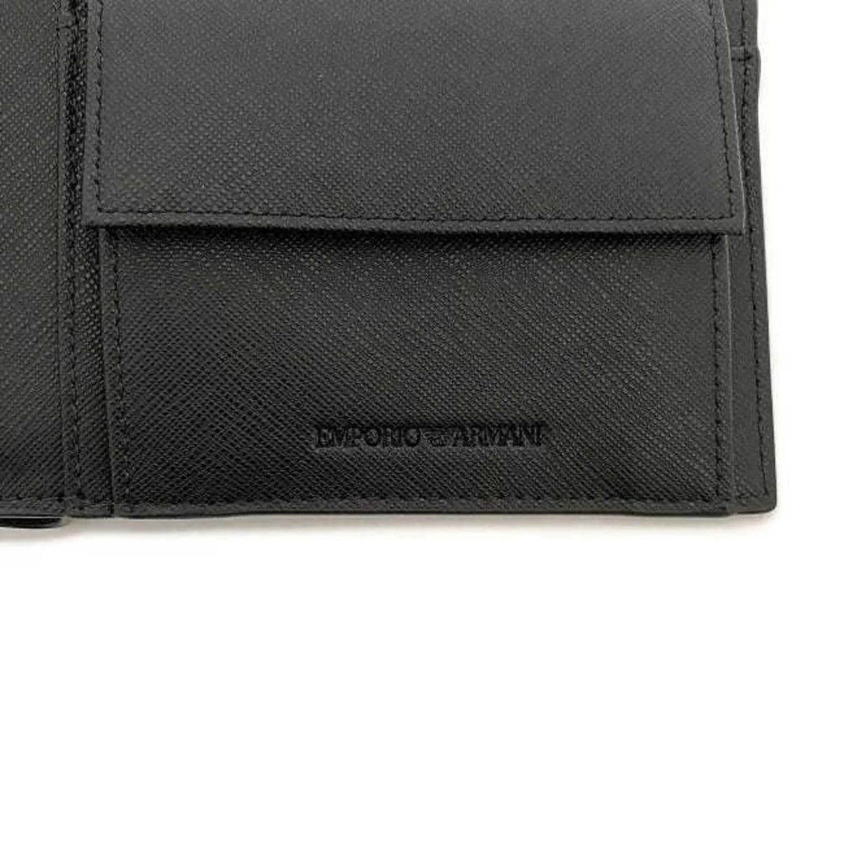 Pre-Owned Emporio Armani folio wallet black white Y4R165 leather EMPORIO ARMANI men's (Like New) - Exclusive Design