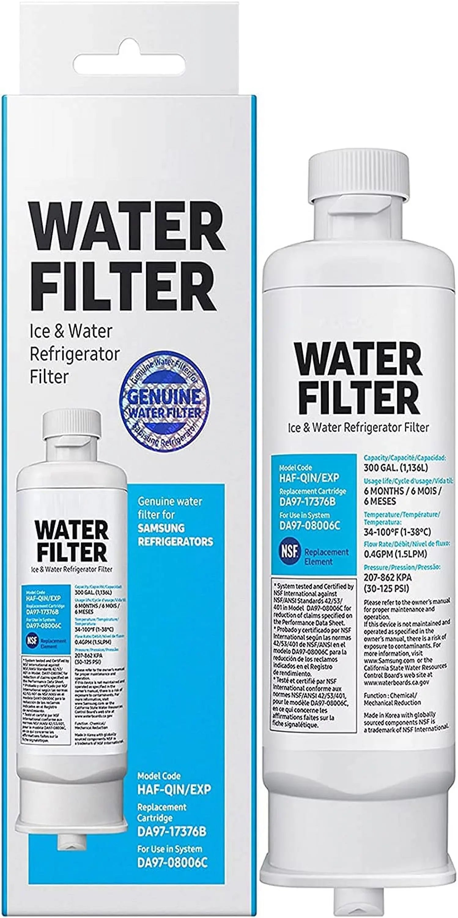 Samsumg DA97-17376B DA9717376B Refrigerator Water Filter Replacement for HAF-QIN/EXP, HAF-QIN RF23M8070SG,3-Pack (Packaging May Vary) - Exclusive Design