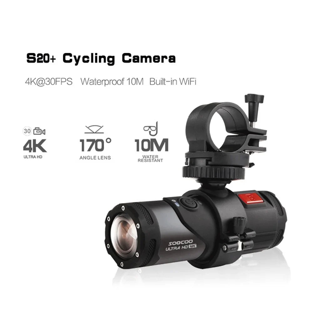 SOOCOO Camcorder Bike Camera 4K Action Sports Helmet Waterproof WiFi APP for Head-mounted Adventure