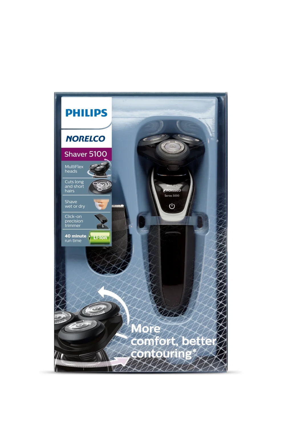 Philips Norelco 5100 Rechargeable Wet/Dry Electric Shaver S5210/81 - Exclusive Design
