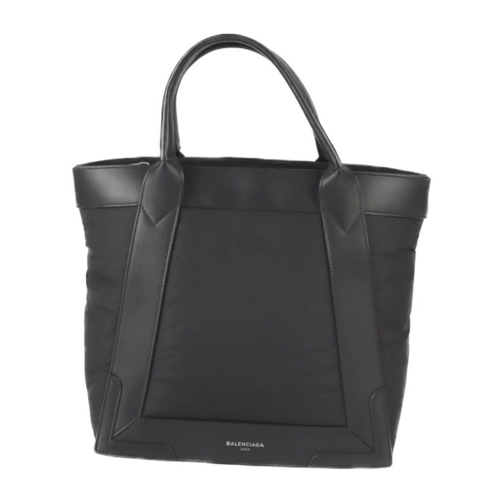 Stylish Pre-Owned BALENCIAGA Balenciaga Kabas S tote bag 363425 nylon leather black silver metal fittings (Good)