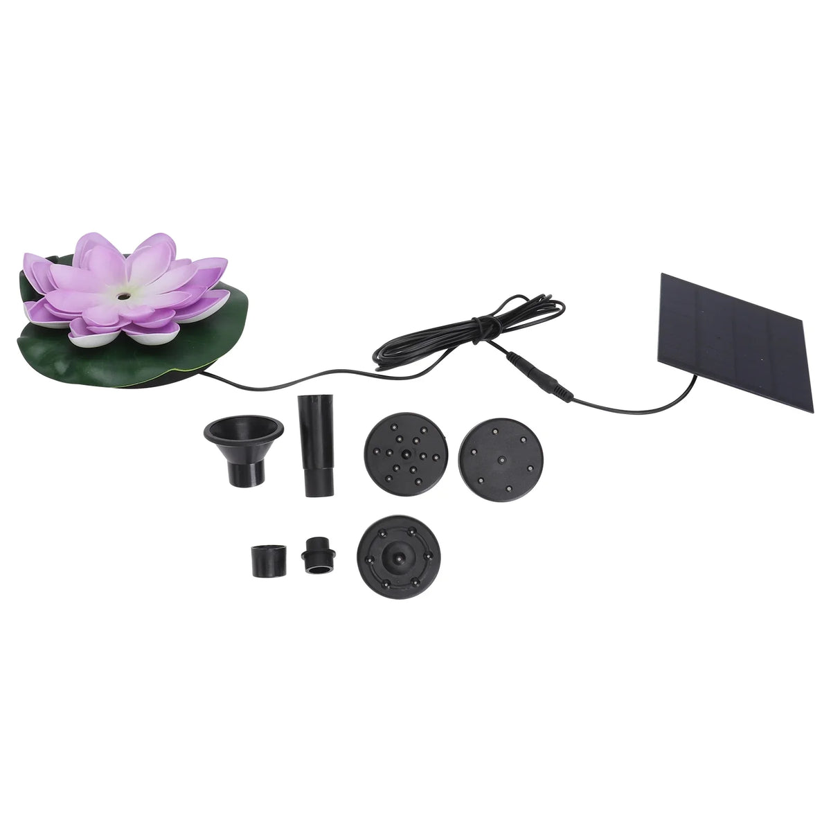 Stylish Gongxipen 1 Set Lotus Solar Fountain Outdoor Waterscape Fountain Pond Floating Fountain