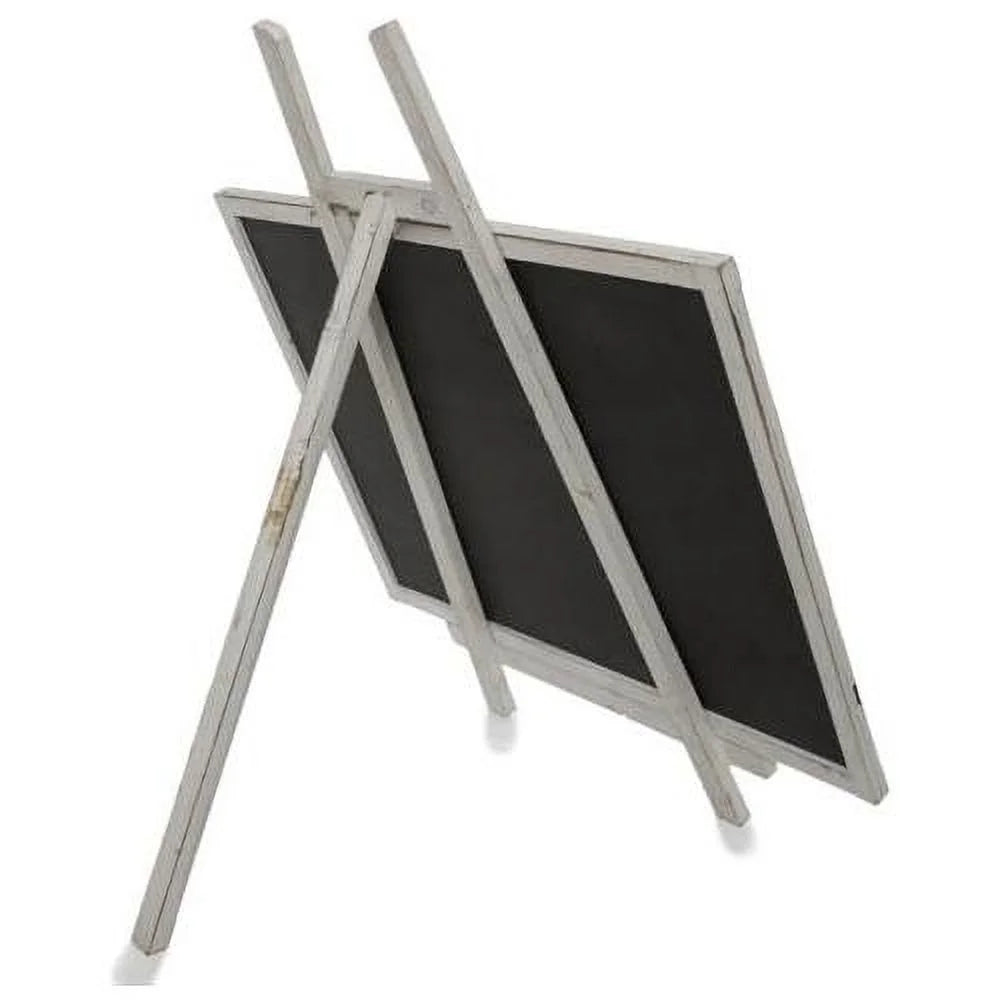 Stylish Wooden Chalkboard With Easel, Worn White
