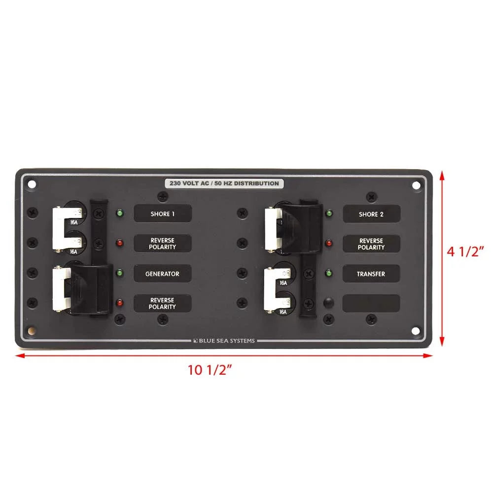 Stylish Blue Sea Boat Power Distribution Panel 8598 | 230V AC Source Selector