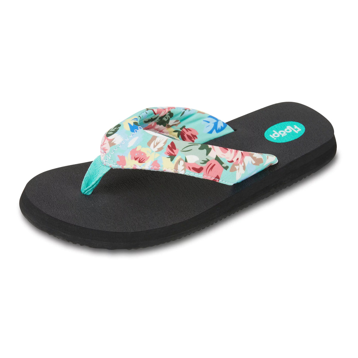 Floopi Flip Flops for Women, Floral Sandals, Casual Flat Yoga Mat Thong Womenâs Sandals, Ladies Beach Sandals with Indoor & Outdoor Anti-Skid Soles.