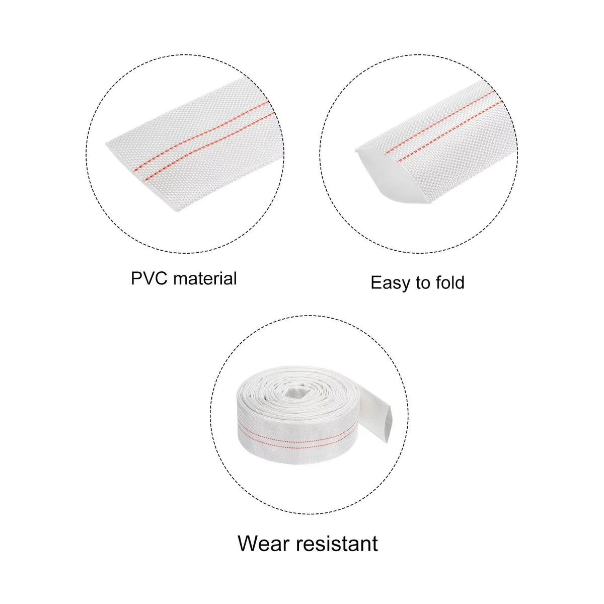 Lampweight Backwash Hose Lay Flat Reinforced Discharge PVC Hose 40mm ID 33ft for Swimming Pool