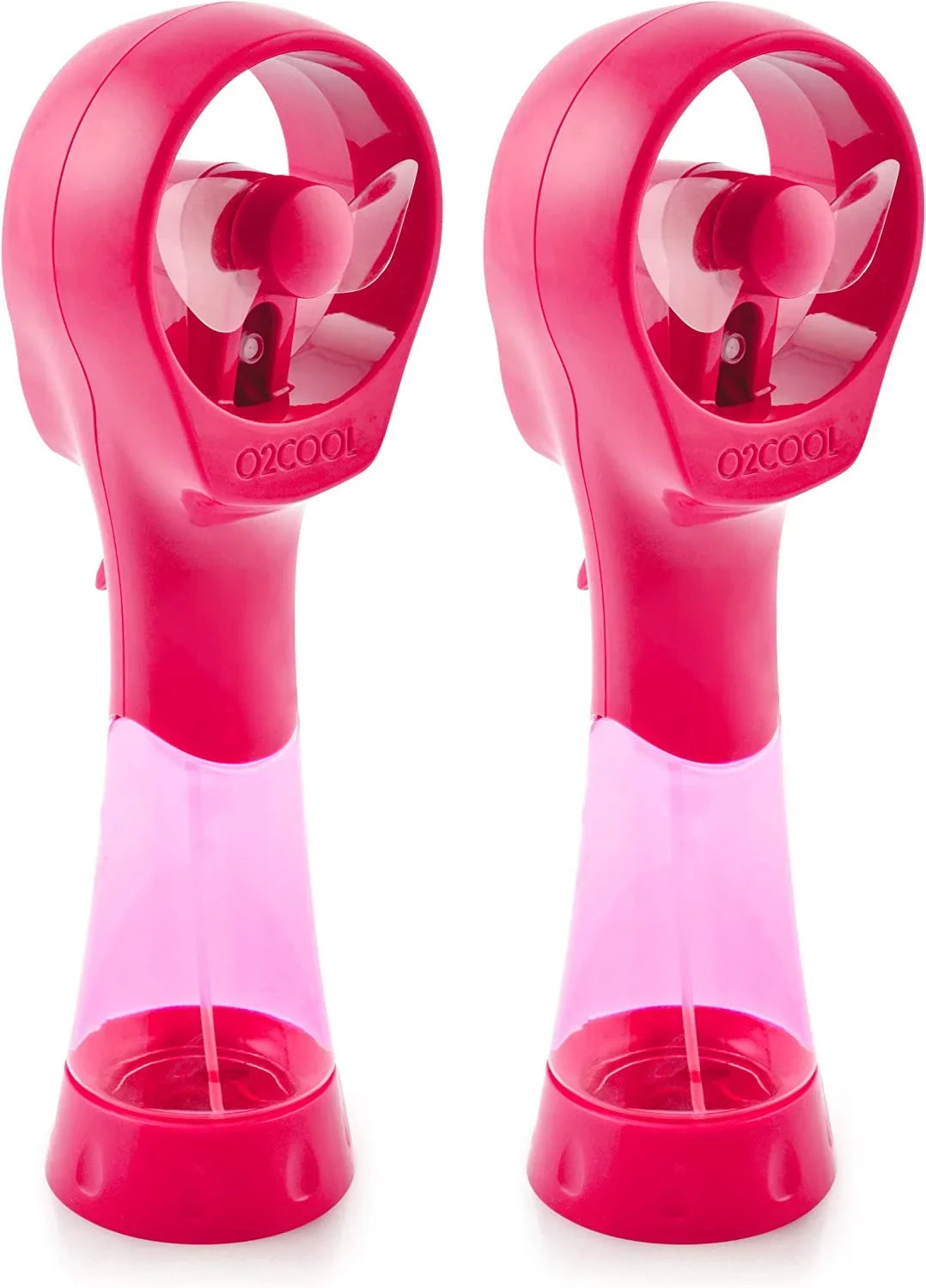 Stylish O2COOL 3.5 inch Elite Battery Powered handheld Misting Fan for Personal Cooling, Pink Raspberry, 2 Pack