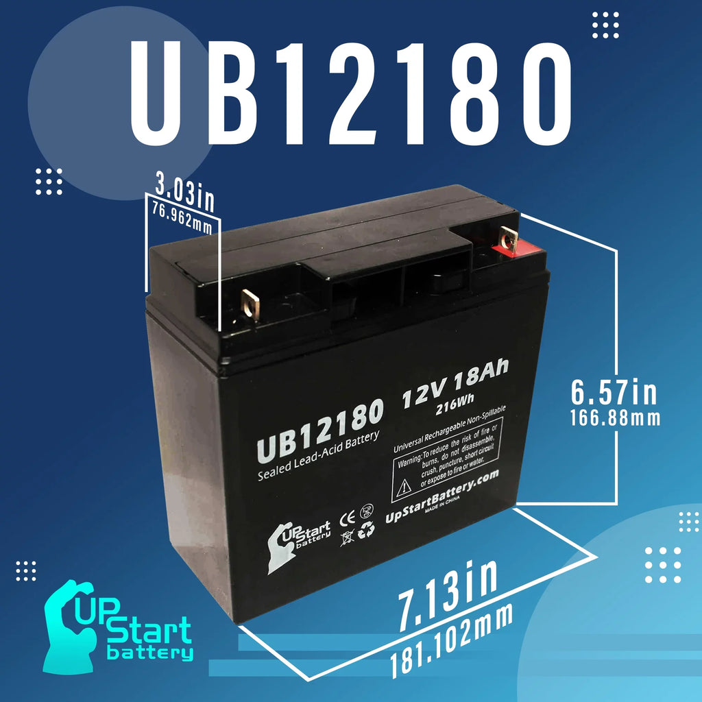 Compatible EAGLE PICHER BATTERIES CFMP12V18 Battery - Replacement UB12180 Universal Sealed Lead Acid Battery (12V, 18Ah, 18000mAh, T4 Terminal, AGM, SLA)
