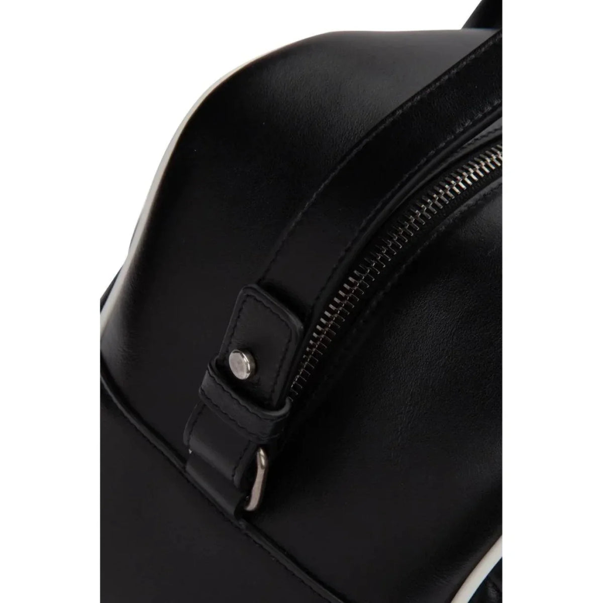 New Saint Laurent Miles Logo Black Calf Leather Duffel Bowling Bag 525145