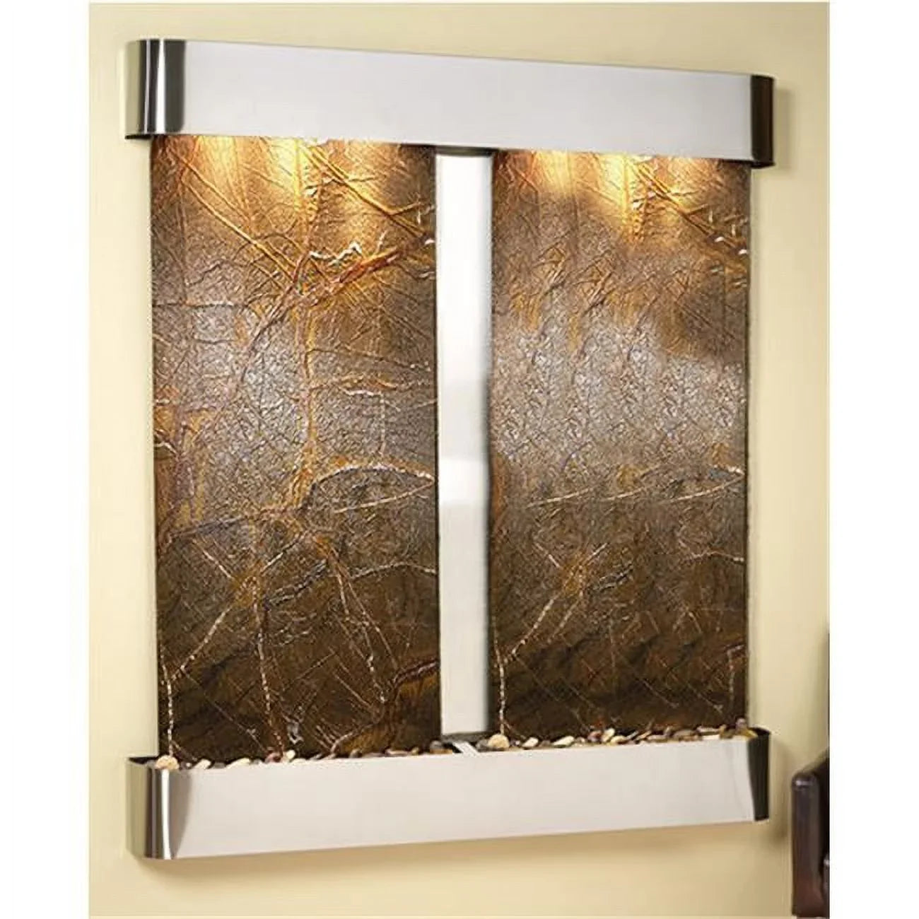 Adagio CFR2005 Cottonwood Falls - Green Rainforest Marble Wall Fountain