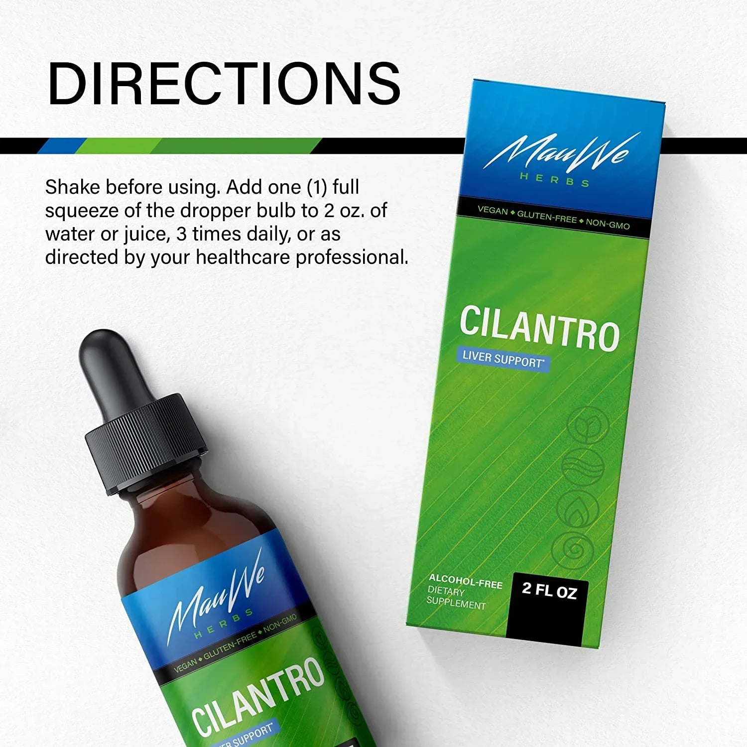 Stylish MAUWE HERBS Cilantro Supplement - Organic Cilantro Leaf Liquid Extract - Coriandrum Sativum Drops for Body Cleansing & Detox - Cilantro Tincture Alcohol Free 2 fl. Oz