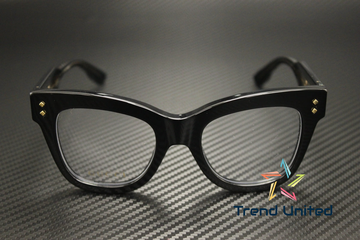 GUCCI GG1082O 001 Cat Eye Acetate Black Demo Lens 50 mm Women's Eyeglasses - Exclusive Design