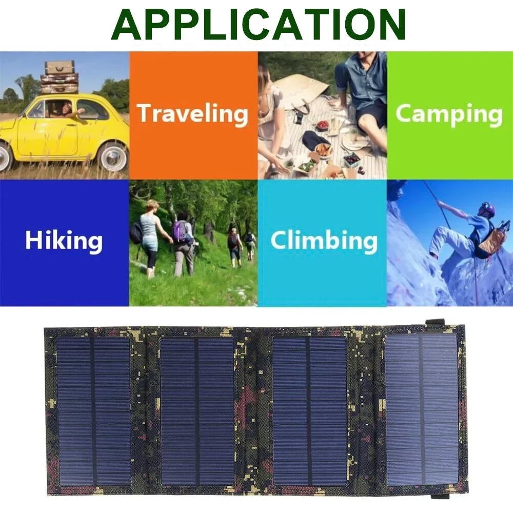 Jahy2Tech Foldable Outdoor 80W USB Solar Panel Portable Phone Charger Camping Hiking Rechargeable Battery High Quality