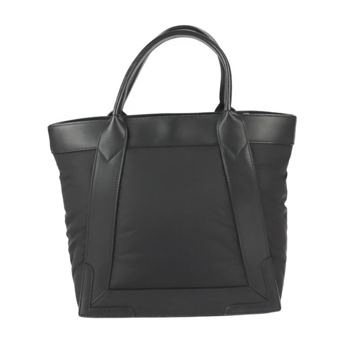 Stylish Pre-Owned BALENCIAGA Balenciaga Kabas S tote bag 363425 nylon leather black silver metal fittings (Good)