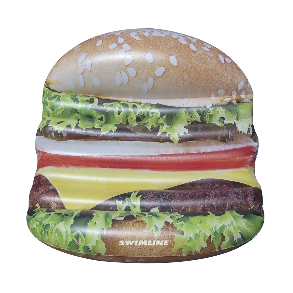 Stylish Inflatable Brown Cheeseburger Deluxe Island Swimming Pool Float 60-Inch