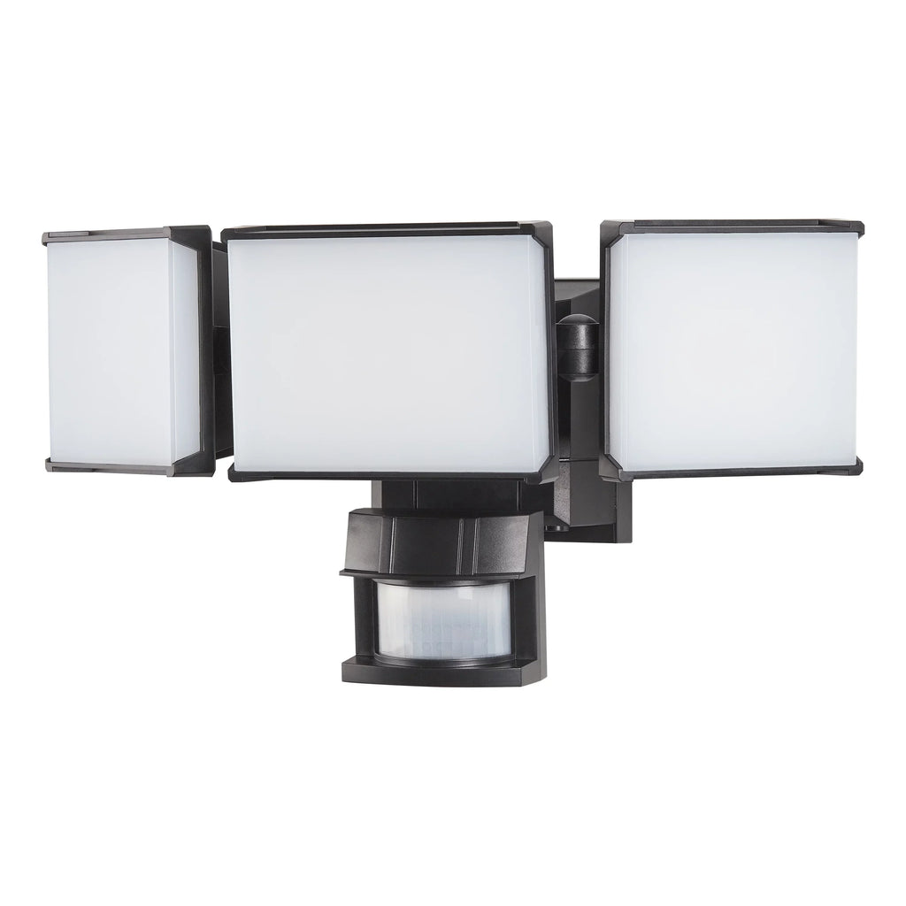 Hyper Tough Solar Three Head LED Motion Sensing Security Flood Light, Outdoor, Black, 2000 Lumen
