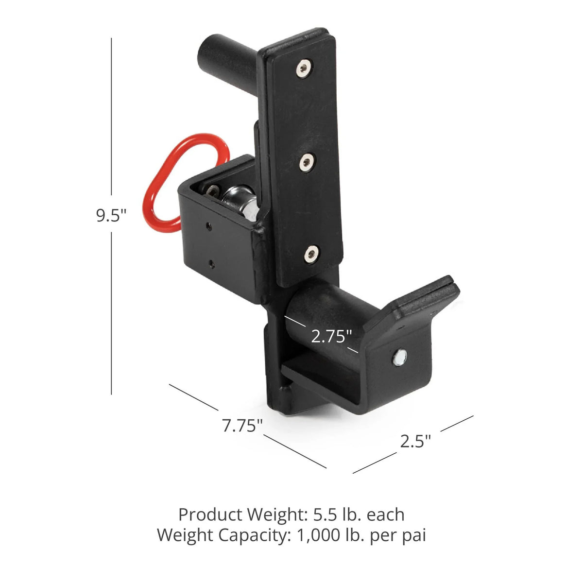 Stylish Titan Fitness T-2 Series Roller J-Hooks, UHMW Plastic, J-Hook Style Rack Mounted, 2,000 LB Capacity, Fits 2â x 2â Tubular Steel