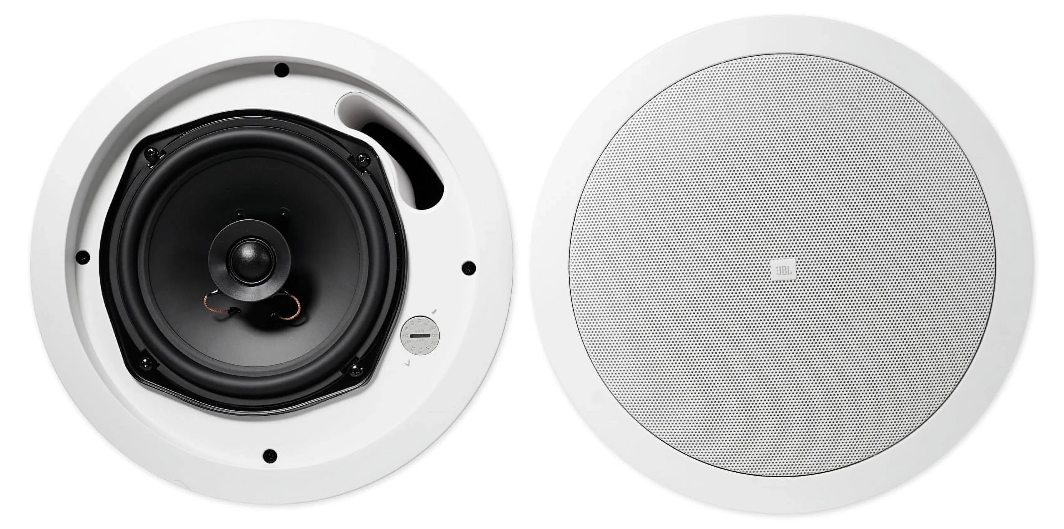 Stylish 4) JBL 5.25" White Commercial Wall+6.5" Ceiling Speakers+Amp Restaurant/Cafe/Bar