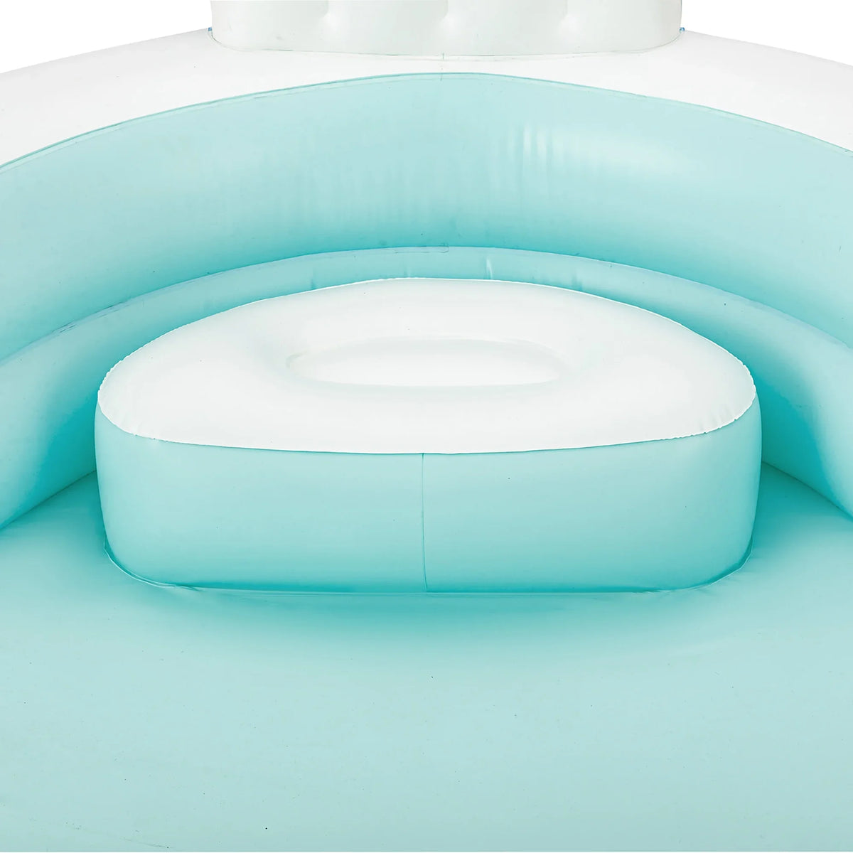 Stylish Funsicle: Shimmer Party Pool - 10ft Inflatable Lounge Pool, Teal & White, 120x110x18", Cup Holders, Comfortable Backrests, Outdoor Family Pool