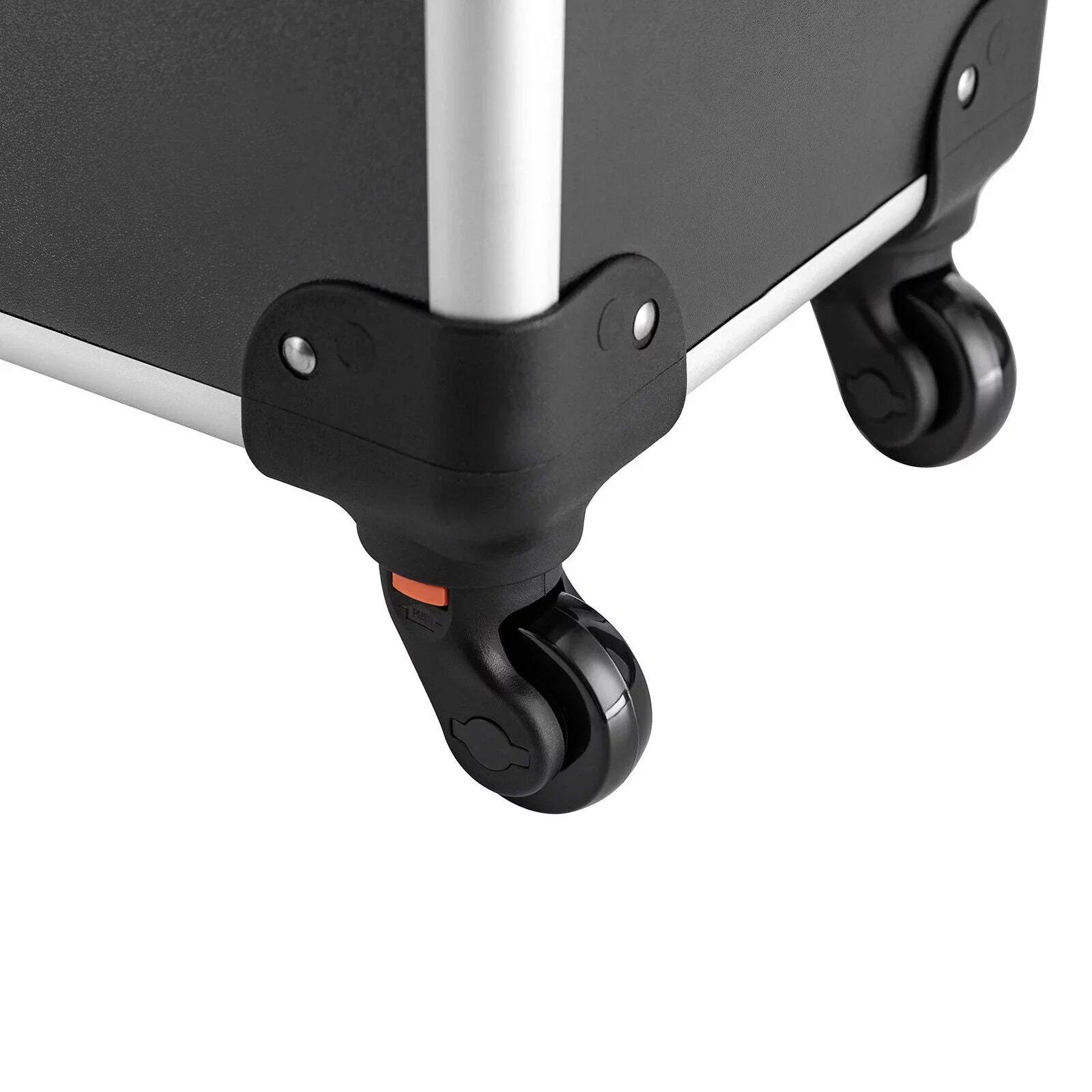 Stylish Rolling Lockable Makeup Train Case Hairdresser Trolley, Stylist Beauty Nail Salon Barber Case Cosmetic Luggage Travel Trunk Cart Organizer Tool Box with Swivel Wheels (Black)