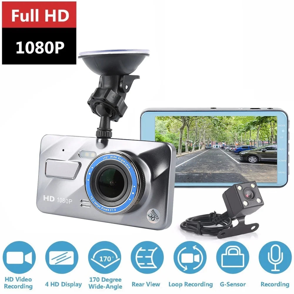Stylish Dual Lens Car DVR HD 1080P Dash Cam Video Recorder Camera Night Vision G-sensor