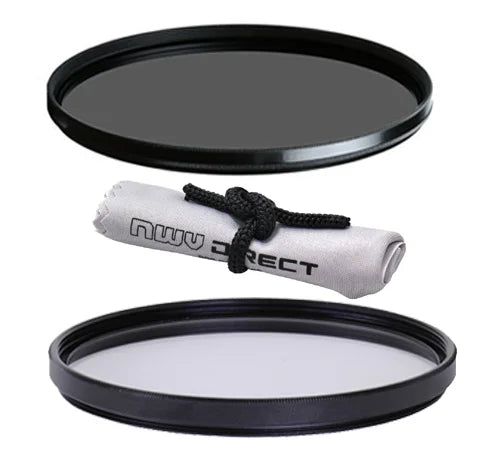 Vivitar High Grade 67mm UV (Skylight 1A) Filter, Vivitar High Grade 67mm Circular Polarizing Filter, & Nwv Direct Microfiber Cleaning Cloth. - Exclusive Design