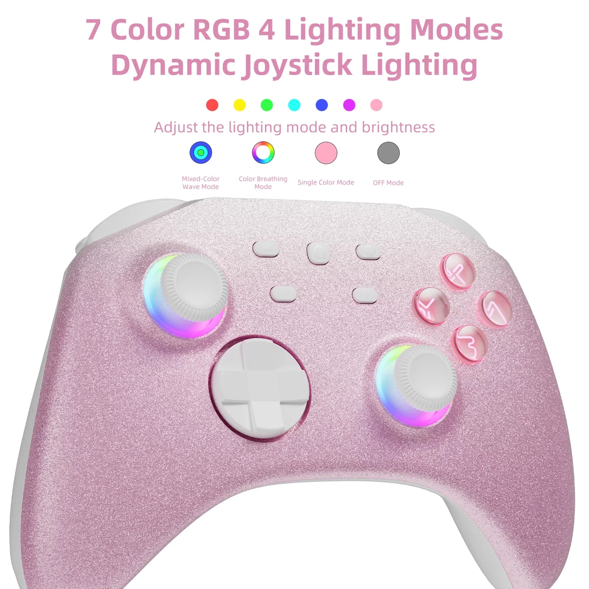PokÃ©mon Violet Game Disc and Upgraded Switch Pro Controller for Nintendo Switch/OLED/Lite, Wireless Switch Remote for PC/IOS/Android/Steam Pink