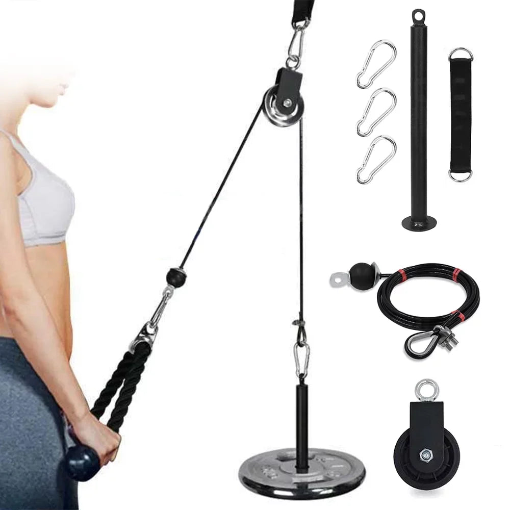 Tomfoto Pulley Cable Machine Attachment System with Upgraded Loading Pin Super-Silent Detachable 360 Degree Rotation Pulley Fitness Arm Biceps Triceps Strength Training Home Gym Workout Equipment - Exclusive Design