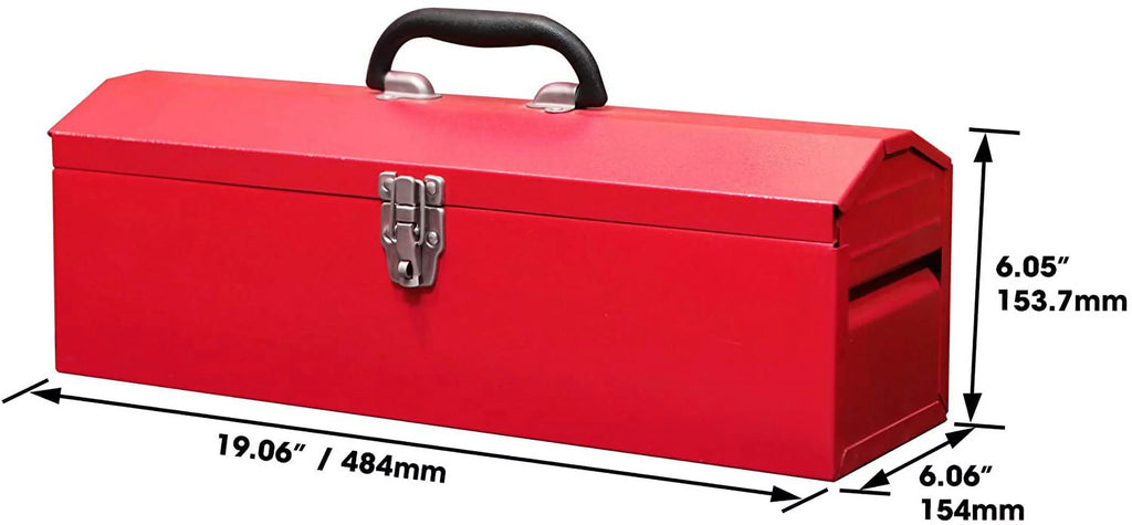 BIG RED 19" Hip Roof Style Portable Steel Tool Box for Storage Organizer,Red,W101TB