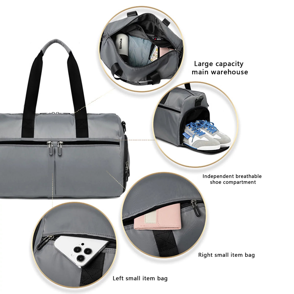 Stylish Tsseiatte Travel Duffel Bag for Women Men Overnight Bag Small Sports Bag with Dry Wet Pocket and Shoes Compartment