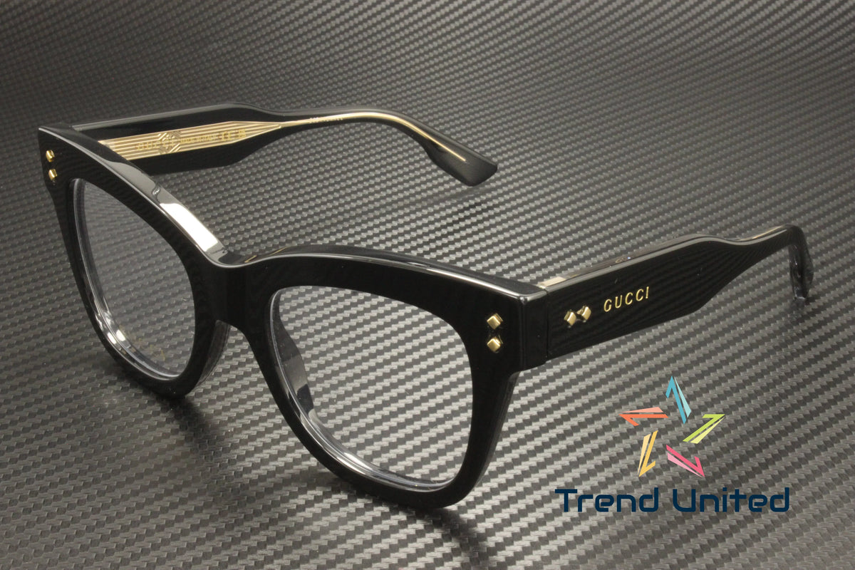 GUCCI GG1082O 001 Cat Eye Acetate Black Demo Lens 50 mm Women's Eyeglasses - Exclusive Design