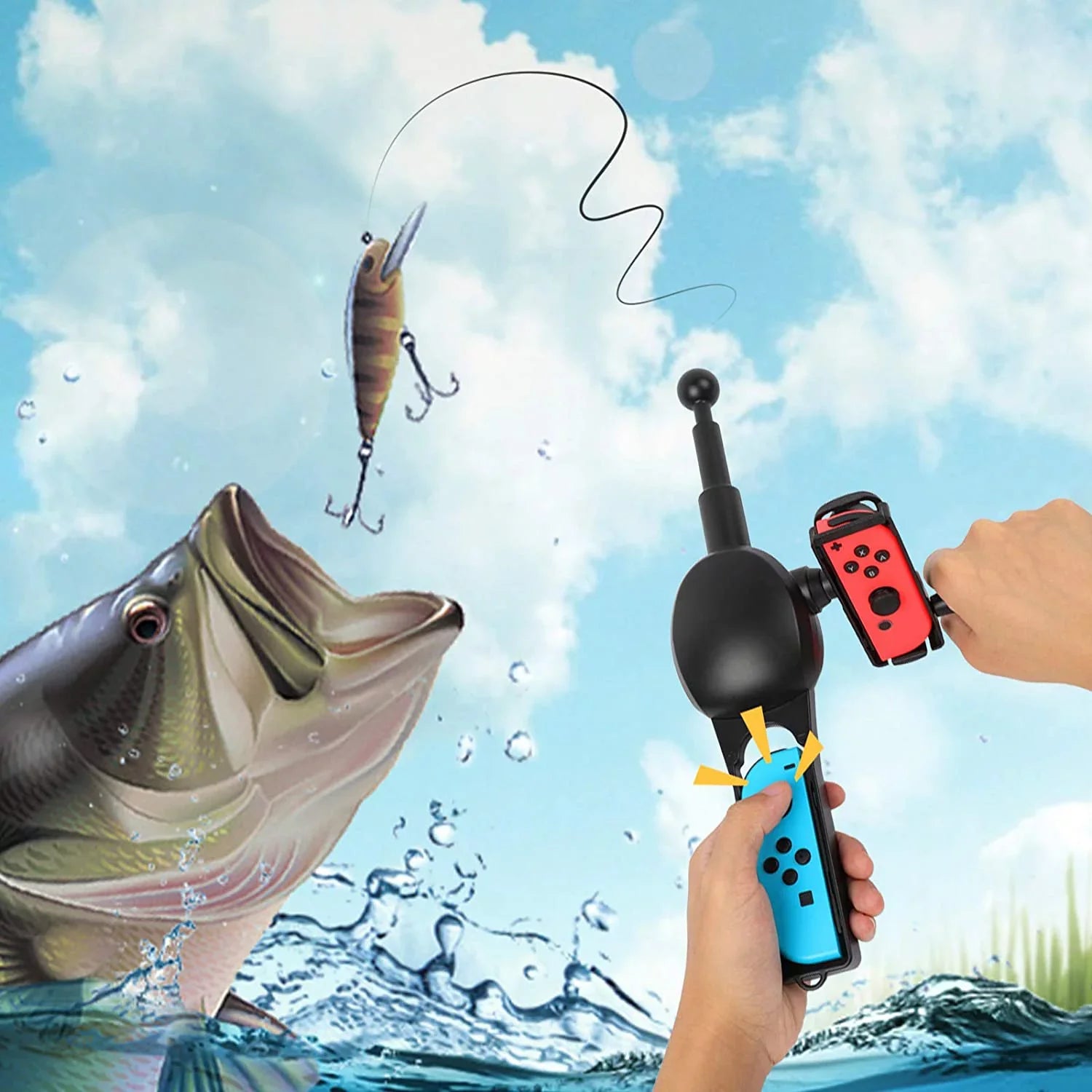 Fishing Rod for Nintendo Switch Accessories, Bigaint Fishing Gifts for Men Who Has Everything, Portable Accessories for Nintendo Switch Fishing Games, Lightweight Gadgets Gifts Choice for Family Party