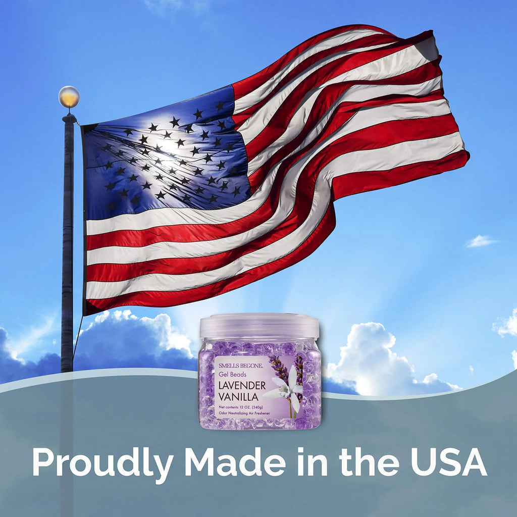 SMELLS BEGONE 12oz 6-Pack Odor Absorber Gel Beads Air Freshener Odor Control Lavender Vanilla Scent