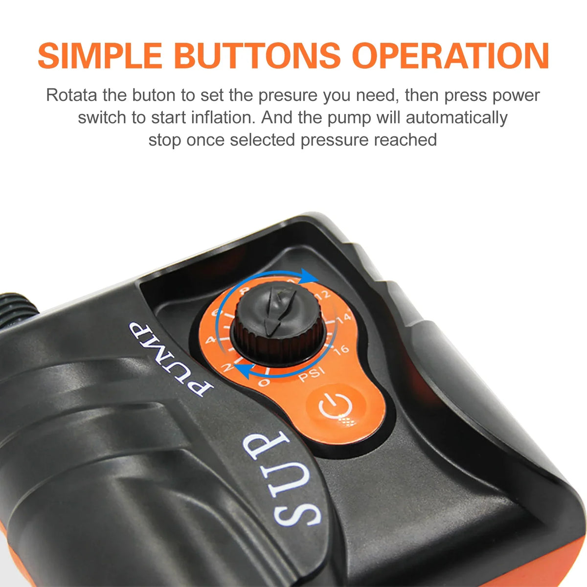 Stylish EasytoUse 16 PSI Electric Air Pump with 6 Nozzles for Inflatables and Boats, Edition