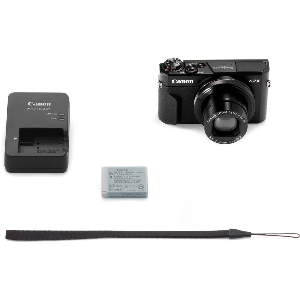Stylish Canon PowerShot G7 X Mark II Digital Camera (Black) with Essential Accessory Bundle - Includes: SanDisk Ultra 64GB SDXC Memory Card, Extended Life Replacement Battery, Tripod, Carrying Case & More