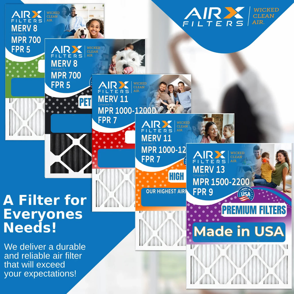 18x20x1 Air Filter MERV 13 Comparable to MPR 1500 - 2200 & FPR 9 Electrostatic Pleated Air Conditioner Filter 4 Pack HVAC AC Premium USA Made 18x20x1 Furnace Filters by AIRX FILTERS WICKED CLEAN AIR. - Exclusive Design
