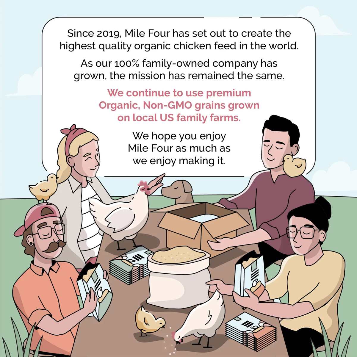 Stylish Mile Four | Grower Organic Chicken Feed | 100% US Grown Grains, Certified Organic, Certified Non-GMO, Corn-Free, Soy-Free, Non-Medicated Chicken Food | 18% Protein | Whole Grain | 46 lbs.
