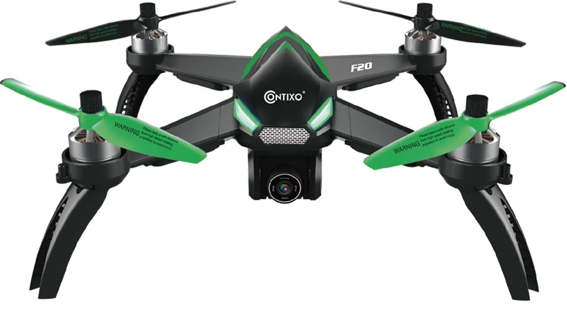 Open Box Contixo F20 RC Remote App Controlled Quadcopter Drone - BLACK/GREEN - Exclusive Design