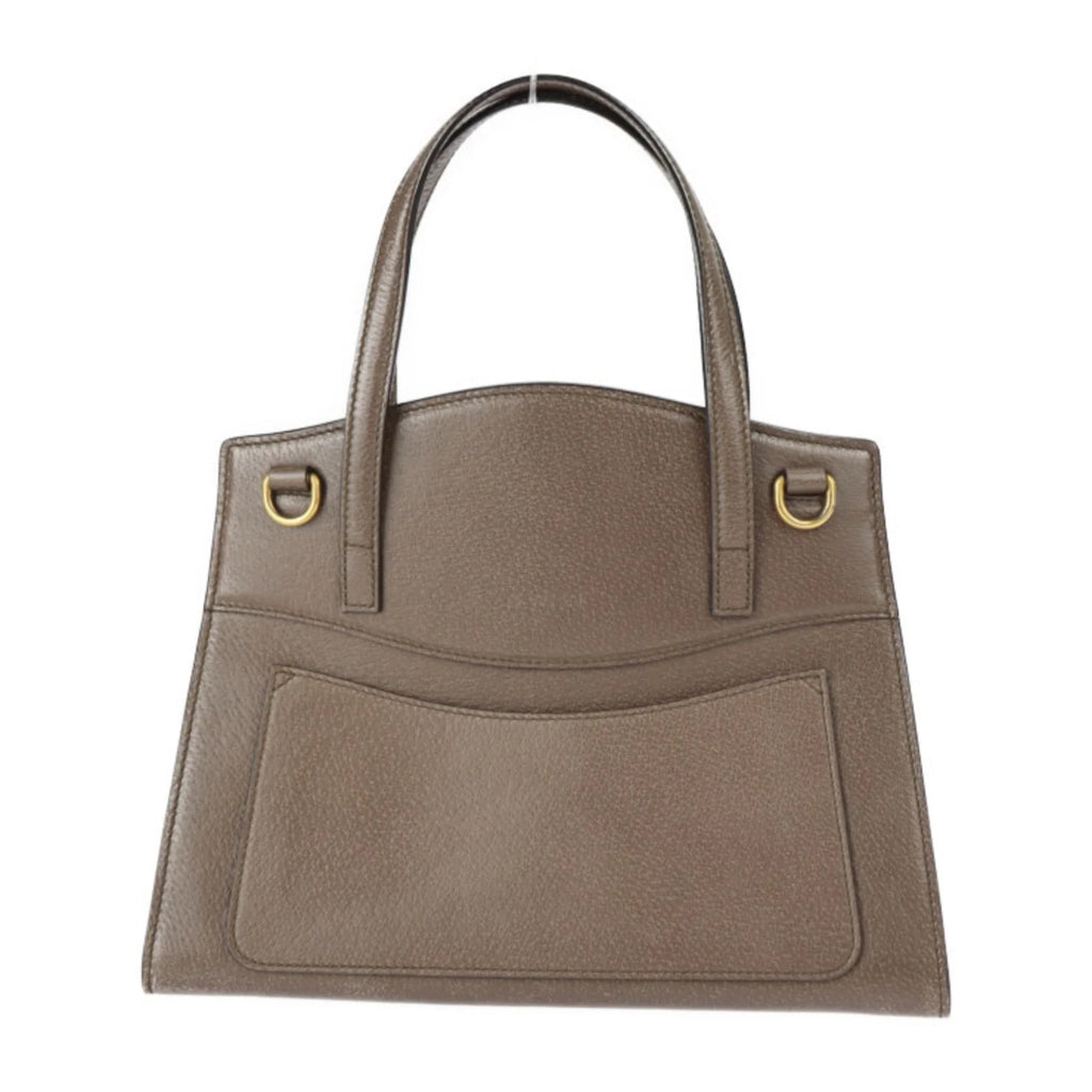 Pre-Owned GUCCI Gucci Totem Sherry Handbag 505342 Leather Rhinestone Brown 2WAY Shoulder Bag Butterfly Motif (Good)