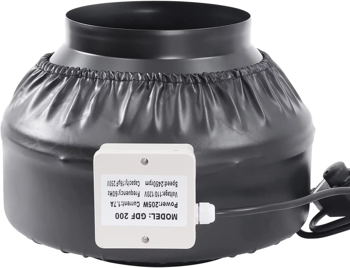 FETCOI Grow Tent Fan 8 Inch Inline Fan Industrial Grade Duct Exhaust Fan Combinable with HEPA Filter & Carbon Filter Powerful Booster Fanwith Speed Controller - Exclusive Design
