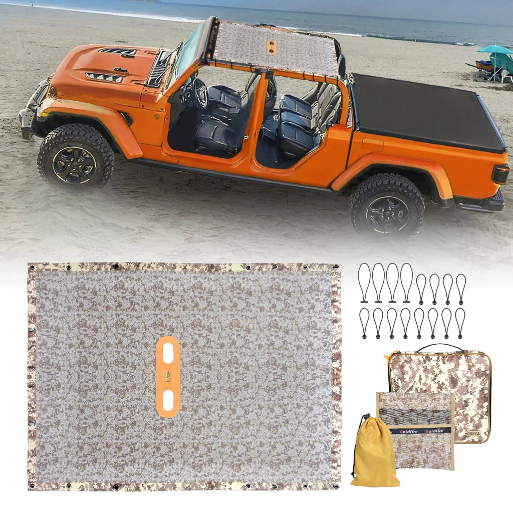 Stylish Wrangler Rear Seat Cover Cargo Net with Storage Pouch Bags Trunk Cargo Tool Organizers Backseat Soft-Shell Pet Barrier for JK JL