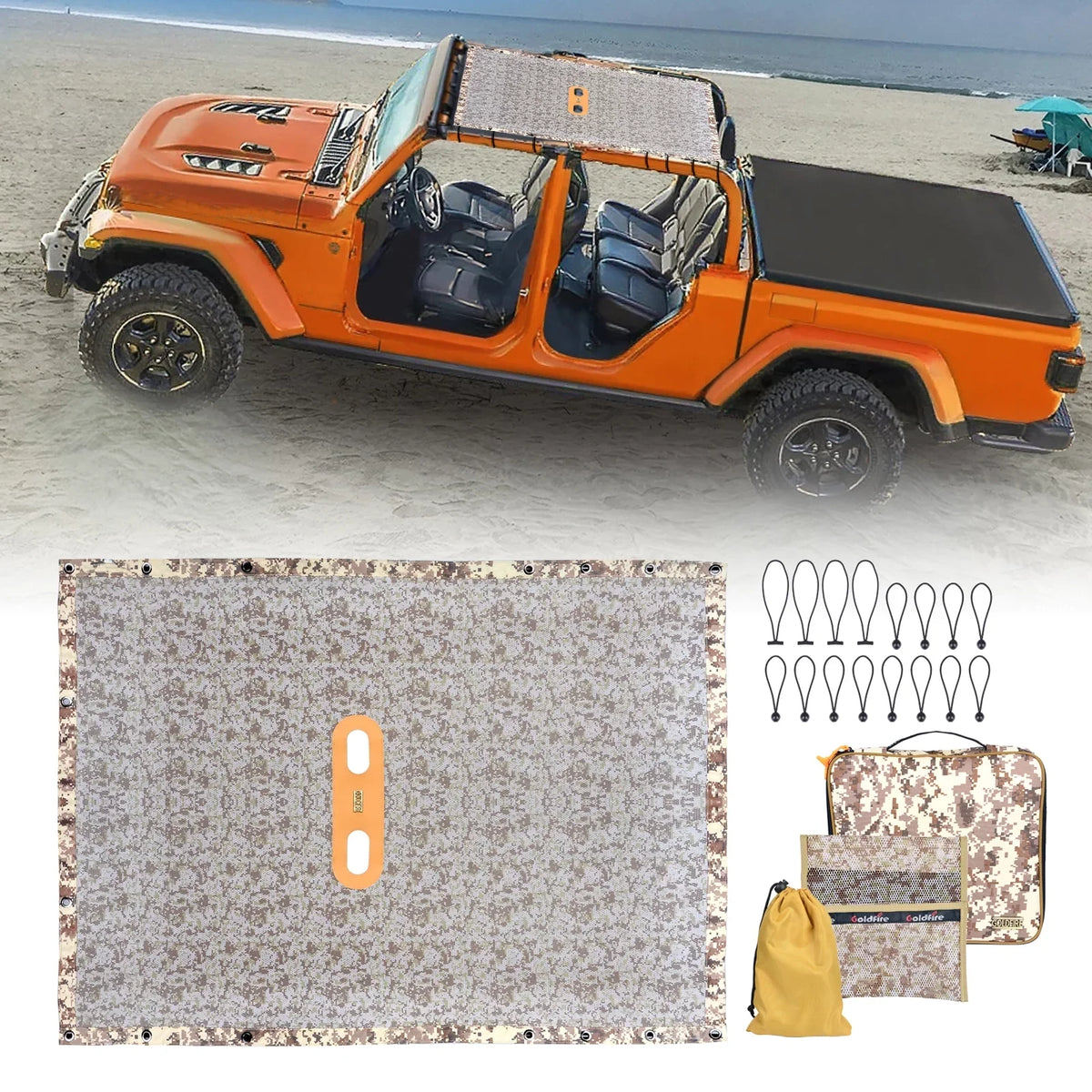 Stylish Wrangler Rear Seat Cover Cargo Net with Storage Pouch Bags Trunk Cargo Tool Organizers Backseat Soft-Shell Pet Barrier for JK JL