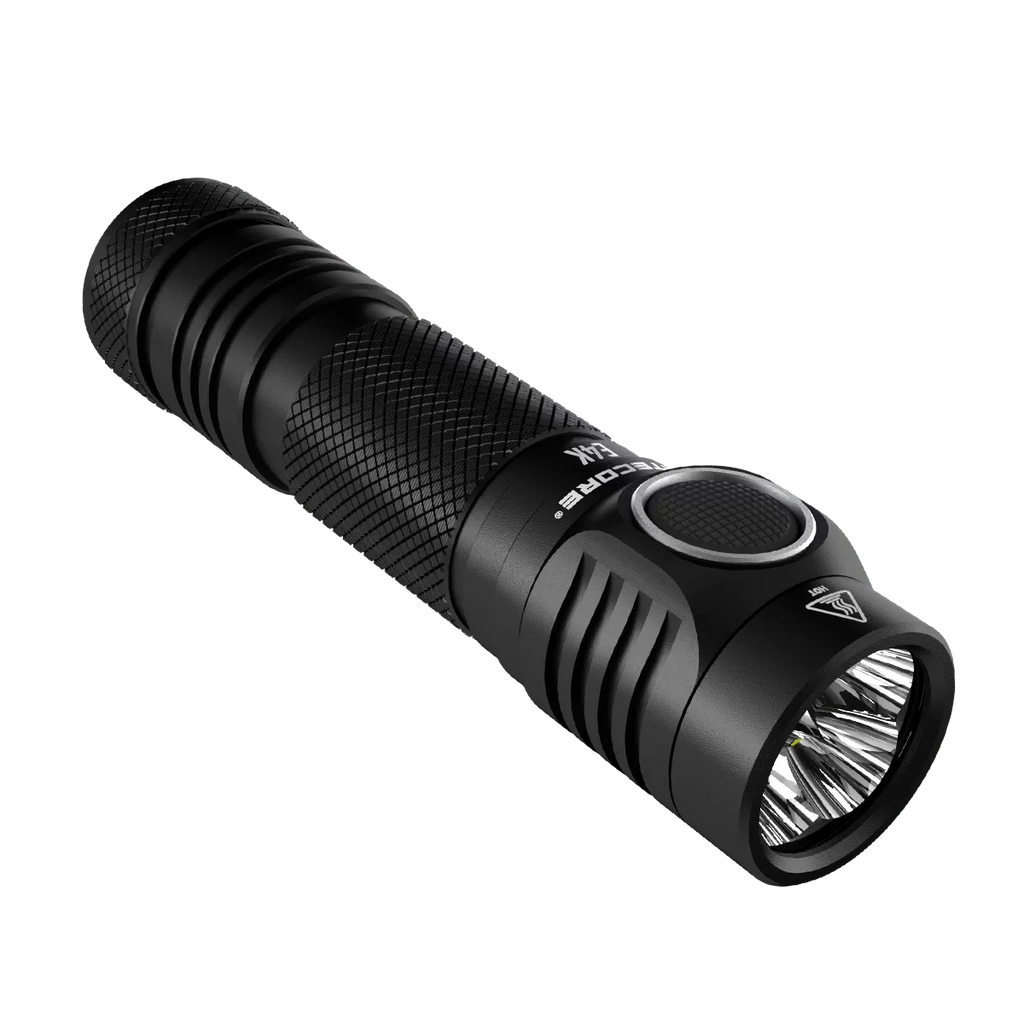 Combo: NITECORE E4K Next generation Flashlight - 4400 Lumens w/Tiki Mini Keychain Lamp -300 Lumens