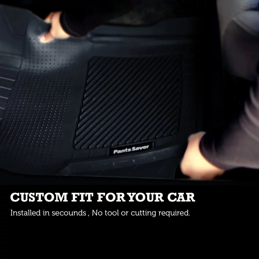 PantsSaver Custom Fits Car Floor Mats for Dodge Grand Caravan 2019, 4 pc, All Weather Protection for vehicles, Heavy Duty WeatherResistant Plastic,Gray - Exclusive Design