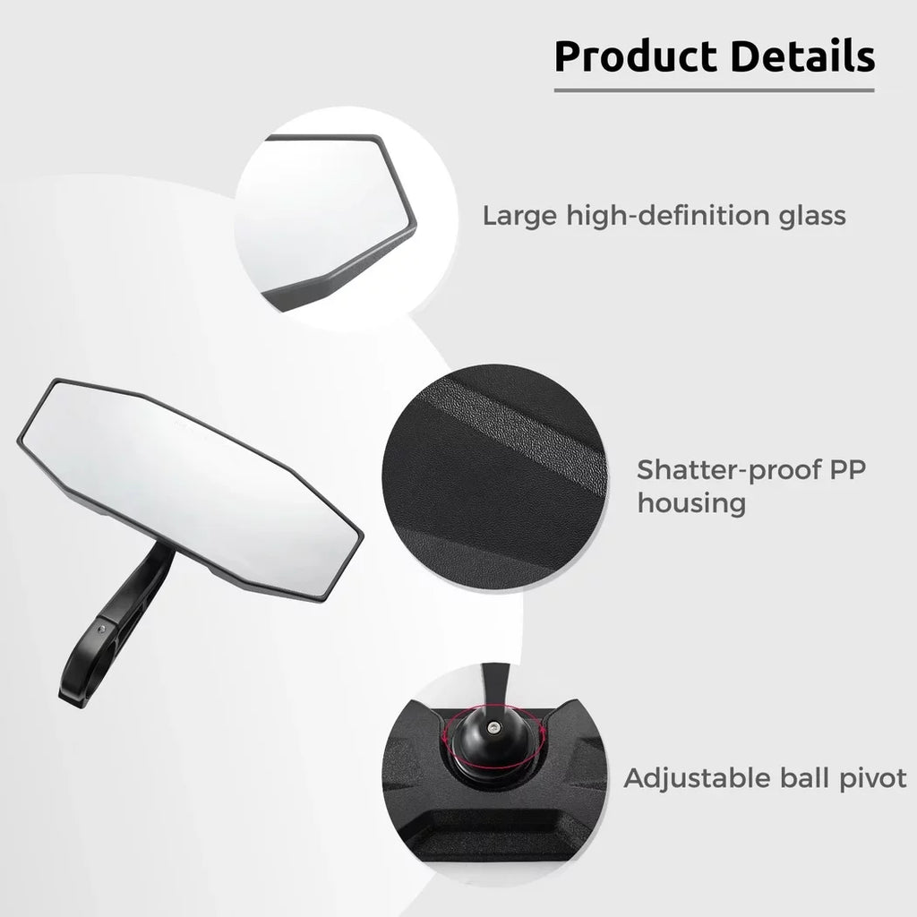 Rear View Center Mirror, 10" Ultra Clear SXS UTV Rear View Mirror, Adjustable Panoramic UTV Rear-view Mirror Fit for 1.75" Roll Bar - Exclusive Design