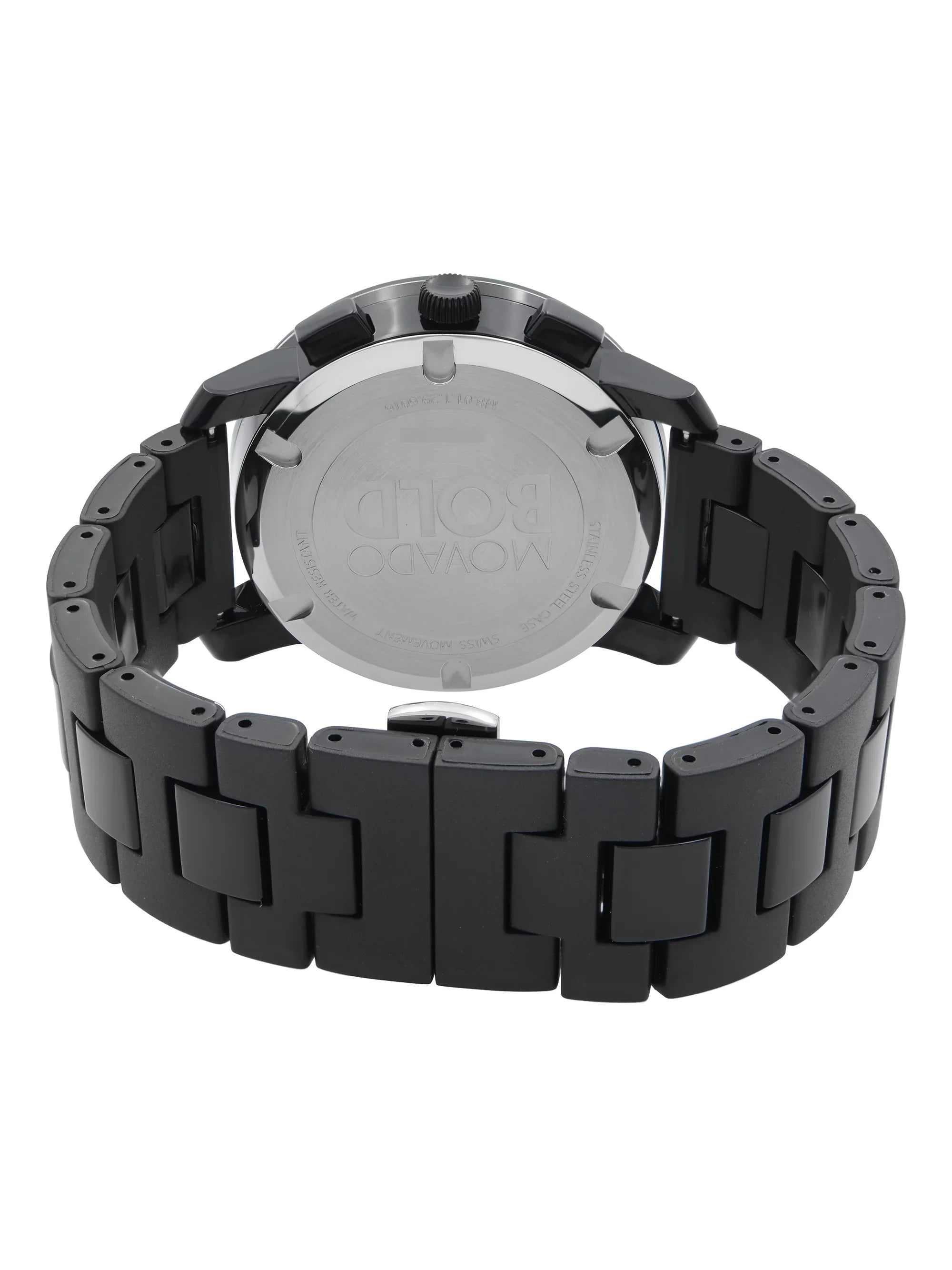 Movado Bold 43mm Steel Plastic Resin Black Dial Quartz Mens Watch 3600048 - Exclusive Design